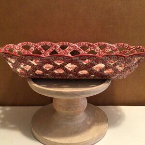 Temptations Old World Red Bread Bowl -